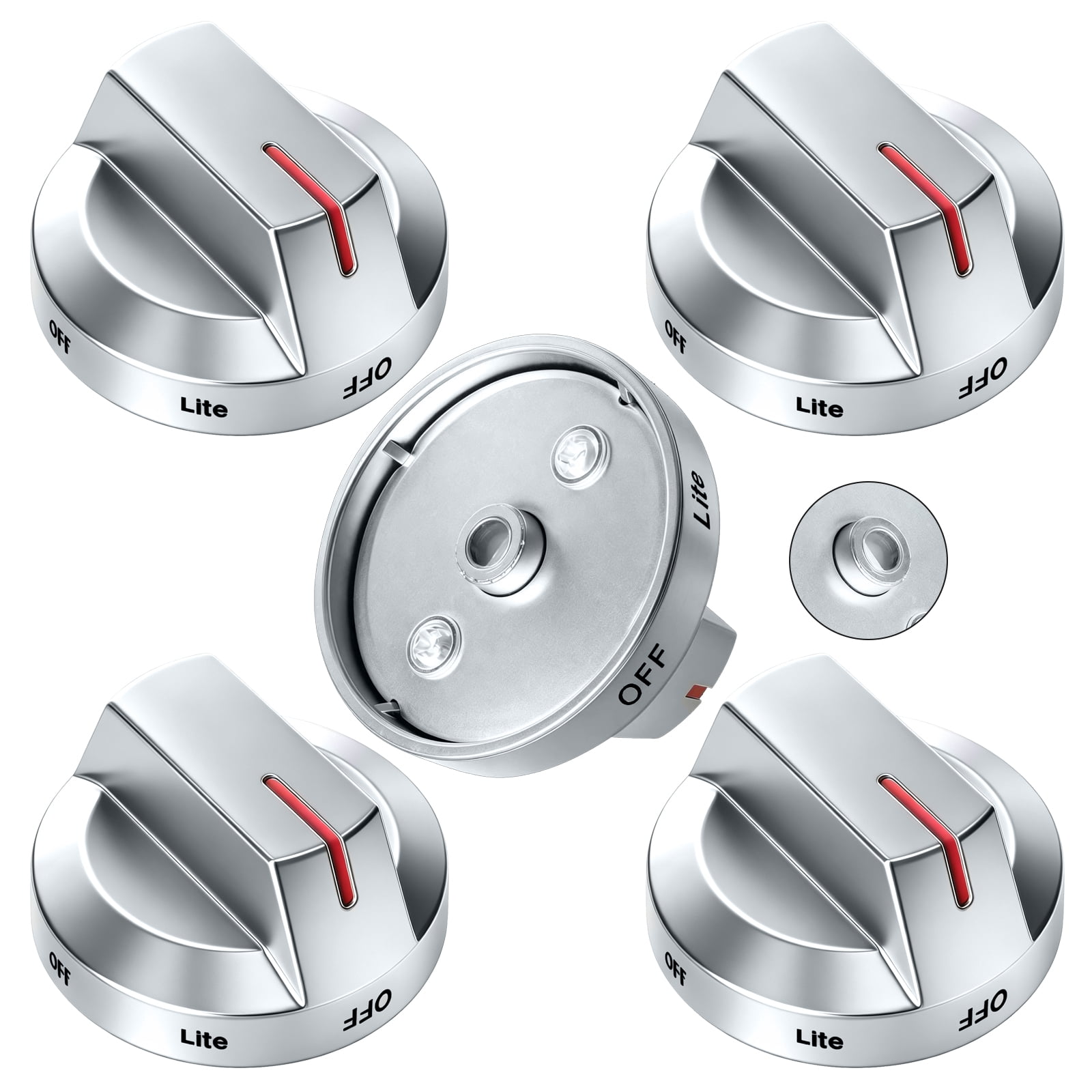 DG94-03500A/Z Fit for Samsung Gas Stove Knob Replacement (5PCK) and DG94-04167 DG94-03500U Gas Stove Knobs-Models NX60T8111SS NX60T8311SS NX60T8711SS for Samsung Oven Stove knobs