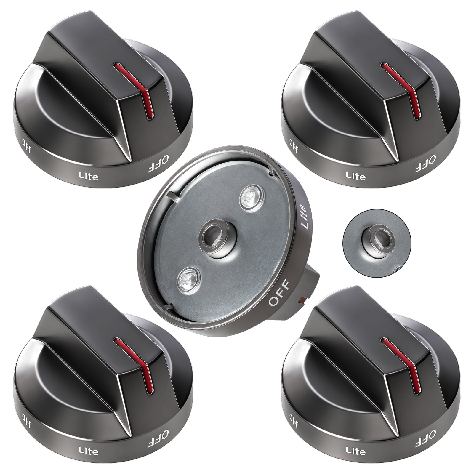 DG94-03500A/Z Fit for Samsung Gas Stove Knob Replacement (5PCK) and DG94-04167 DG94-03500U Gas Stove Knobs-Models NX60T8111SS NX60T8311SS NX60T8711SS for Samsung Oven Stove knobs