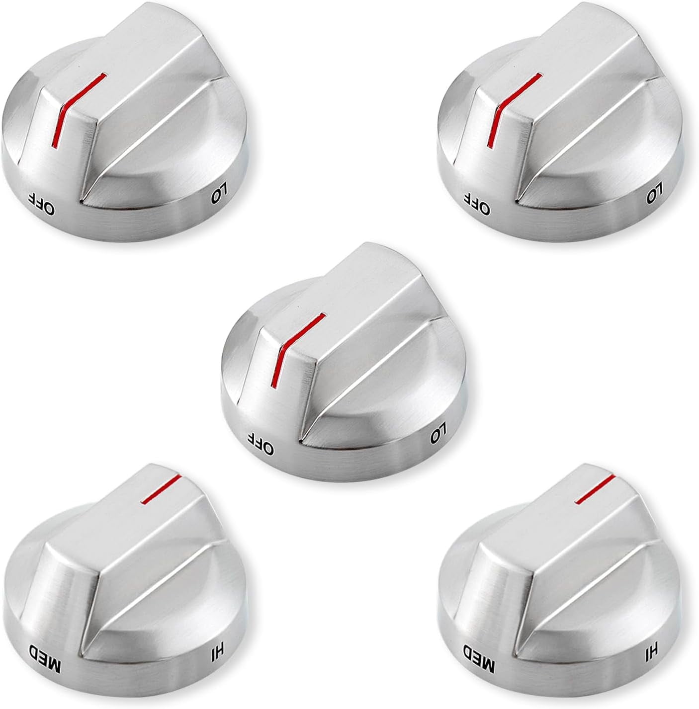 DG94-03500A/Z NX60T8111SS/AA NE63T8111SS/AA Stove Knobs Replacement for Samsung Electric Stove Parts DG94-03797Q Stainless Steel Oven Knobs Samsung Gas Range Parts Cooktop Burner Knobs Silver 5Pcs