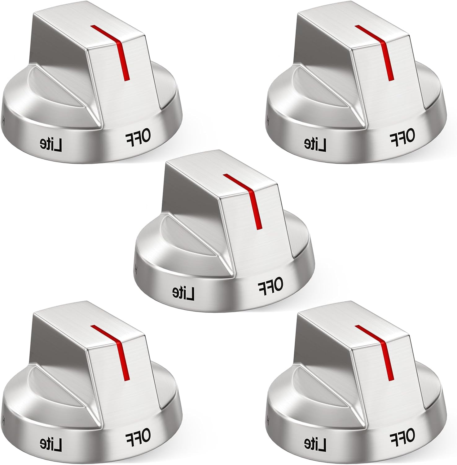 DG94-04167 Upgraded Stove Knobs Replacement, DG94-04167A Compatible with Samsung Gas Range Oven NX60A6111SS NX60A6311SS, Silver