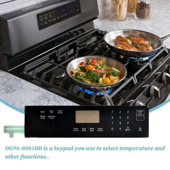DG96-00850D Oven Stove Touchpad Overlay Control Panel Switch - Compatible with Samsung | Replaces AP7032883 & PS16634292 | Fits Models NX60A6311SS, NX60A6311SG