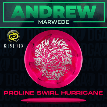 DGA Limited Edition 2022 Tour Series Andrew Marwede Proline Hurricane Distance Driver Golf Disc