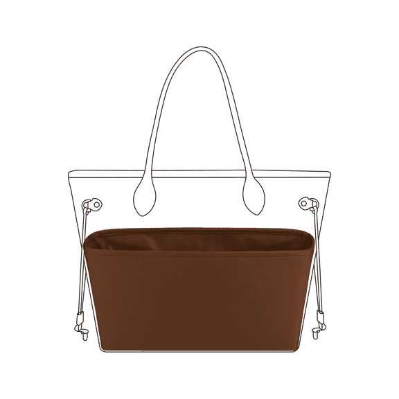 DGAZ Purse Organizer Insert Fits Neverfull-Mini/PM/MM/GM Bags,Silk Bag Organizer,Luxury Handbag & Tote Shaper(Gold,PM)