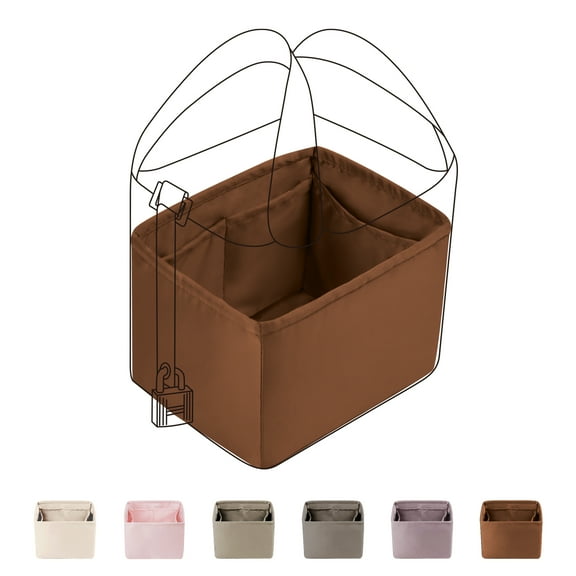 DGAZ Purse Organizer Silky Smooth,Silk,Luxury Handbag Tote in Bag Shapers, Women- Fits picotin18/22Bags (Gold, PC18)