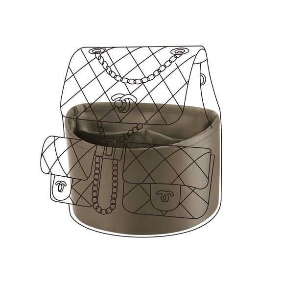 DGAZ Silk Purse Organizer Insert Fits ChanelDuma 23A/23P Bags，Silky Smooth Bag Organizer，Luxury Handbag & Tote Shaper（Duma 23P S，Etoupe Grey）