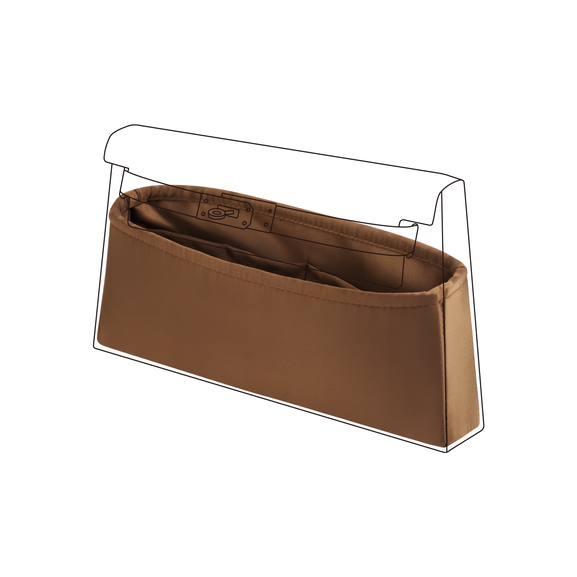 DGAZ Silk Bag Organiser Insert Fits Kelly 25/28/32/35, Silky Smooth Bag Organiser, Luxury Handbag & Tote Shaper (Gold, KL25
