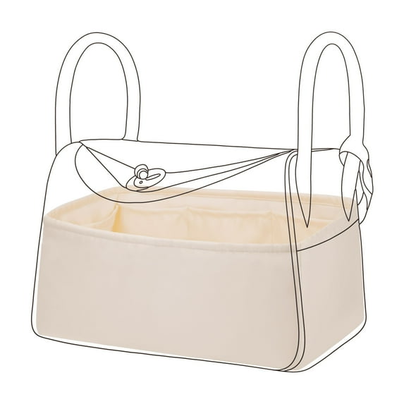 DGAZ Silk Purse Organizer Insert For Lindy19/26/30/34 Bags, Silky Handbag & Tote Organizer, Bag in Bag,Simplicity Handbag & Tote Organizer(LD26,Craie)
