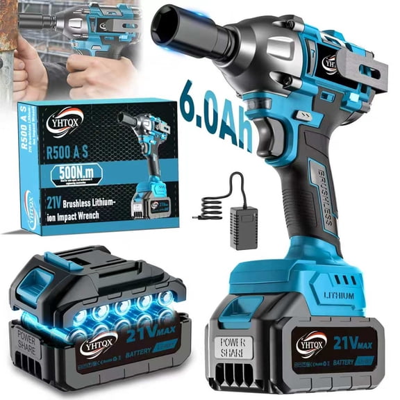 DGB 21V Cordless Brushless Impact Wrench, High Torque Power Tool for Automotive Repairs, Construction & Heavy Fastening Jobs