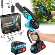 DGB 21V Cordless Mini Chainsaw Handheld Rechargeable Electric Pruning Saw Portable Lightweight Power Cutter for Garden Tree Trimming Branch Cutting Fruit Tree Pruning Backyard Landscaping Wood Cuttin