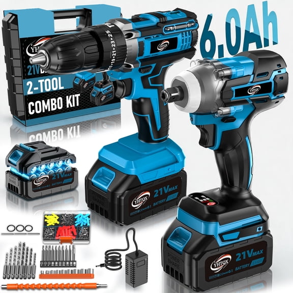 DGB 21V Cordless Power Tool Combo Kit, Multi-Function Brushless Power Tools for Home Improvement, Construction & Auto Repair