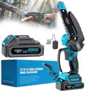 DGB 6 Inch Cordless Mini Chainsaw, Handheld Rechargeable Lithium Electric Saw for Tree Pruning & Garden Wood Cutting, Portable One-Hand Chainsaw for Yard Use