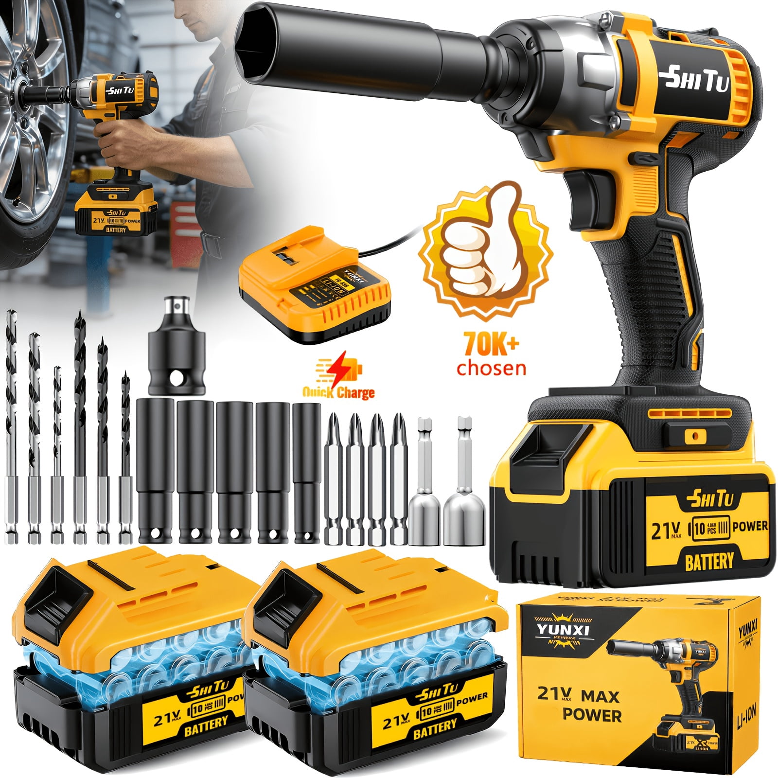DGB All-Weather Cordless Impact Wrench, Weather-Resistant Rechargeable Power Tool for Outdoor Repairs and On-Site Fastening