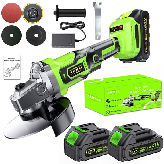 DGB Brushless Cordless Angle Grinder Rechargeable Lithium Handheld Grinding Tool Portable Power Grinder for Home Garage Metal Cutting Rust Removal Polishing DIY Metal Fabrication Maintenance Projects
