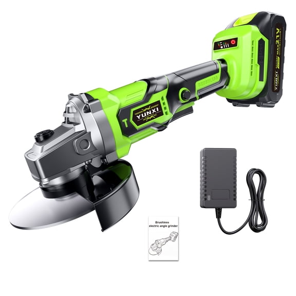 DGB Brushless Cordless Angle Grinder Rechargeable Lithium Handheld Grinding Tool Portable Power Grinder for Home Garage Metal Cutting Rust Removal Polishing DIY Metal Fabrication Maintenance Projects