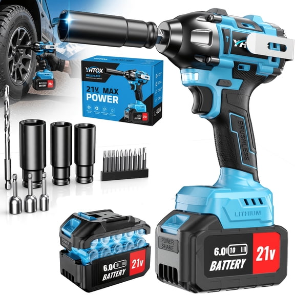 DGB Brushless Cordless Impact Wrench, Battery Powered Electric Impact Gun for Car Tire Removal, Automotive Repair & Vehicle Maintenance Projects
