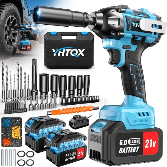 DGB Commercial Grade Brushless Impact Wrench, Cordless Battery Powered Impact Gun for Truck Tire Service, Fleet Vehicle Maintenance & Roadside Truck Repair