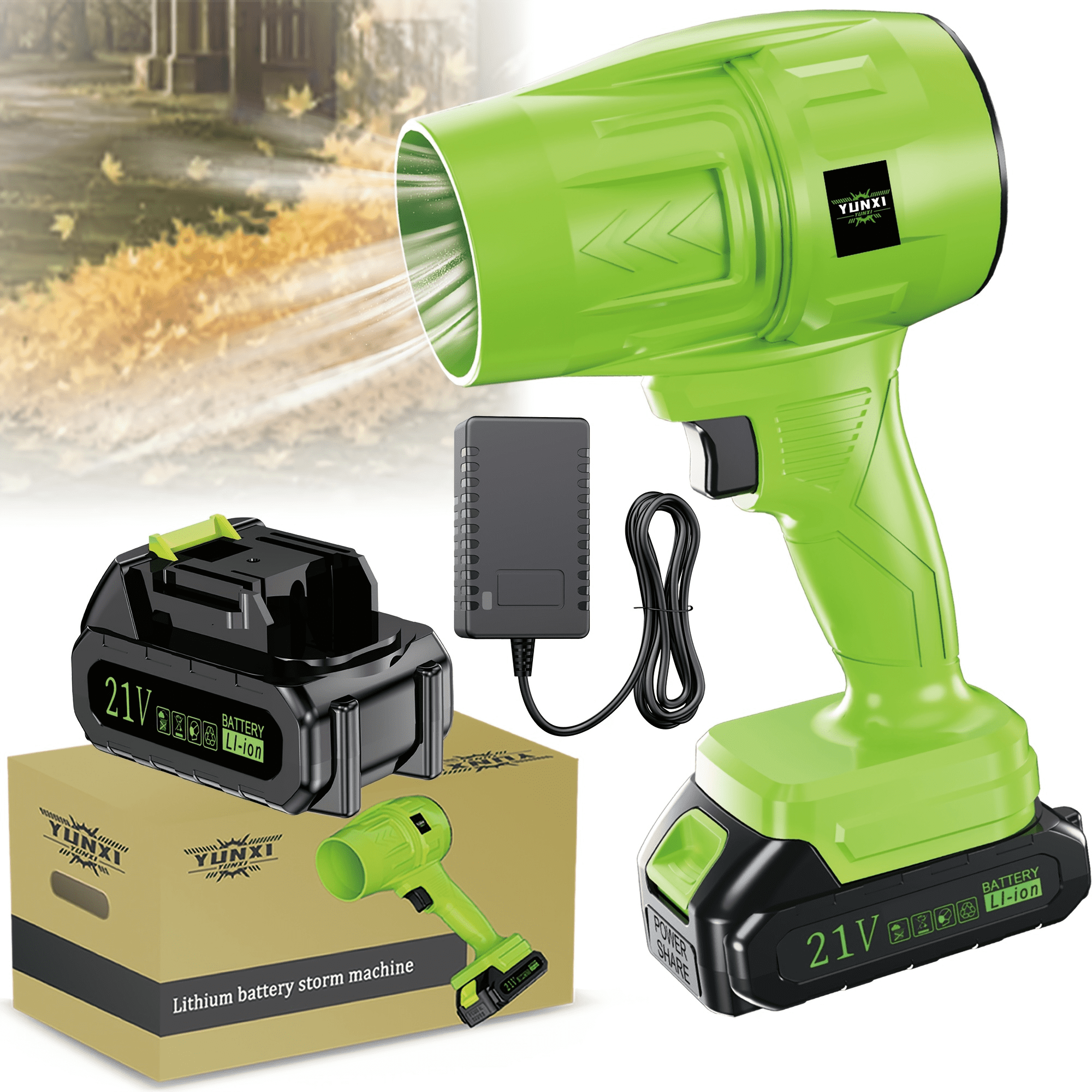 DGB Compact Cordless Blower, Portable 21V Electric Leaf Blower Kit for Yard, Car, Garage, and Home Cleaning, Lightweight Handheld Power Tool