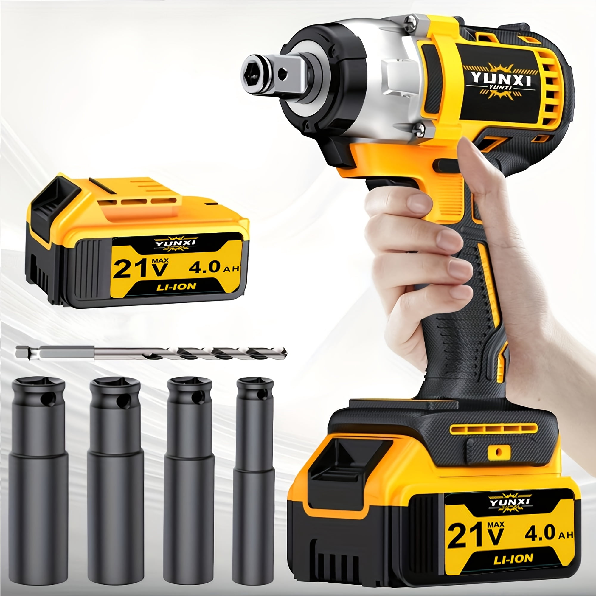 DGB Cordless Impact Wrench, High Torque Rechargeable Power Tool for Automotive Tire Changes and Fastening Repairs