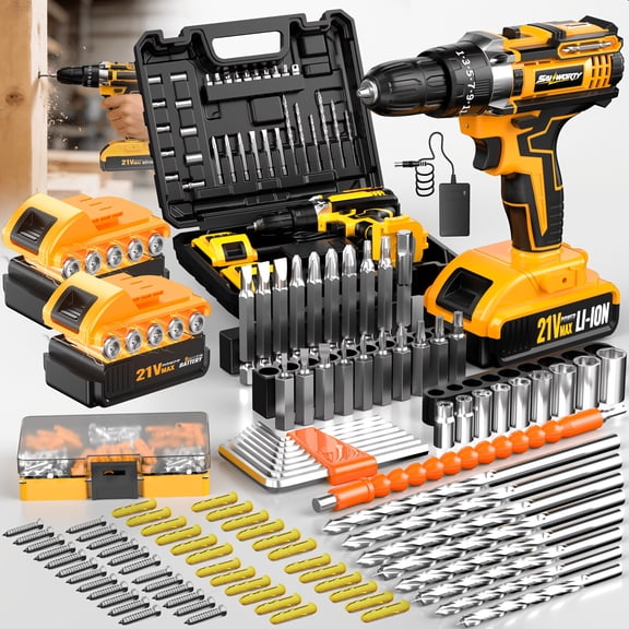 DGB Cordless Brushless Drill Rechargeable Electric Power Drill Driver Handheld Drilling Tool for Home Renovation Furniture Assembly Wood Drilling Household Improvement Projects