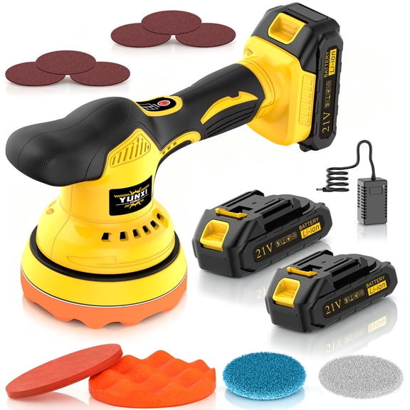 DGB Cordless Car Polisher Buffer, Variable Speed Random Orbital Polishing Machine for Auto Detailing, Paint Correction, Waxing, and Scratch Removal