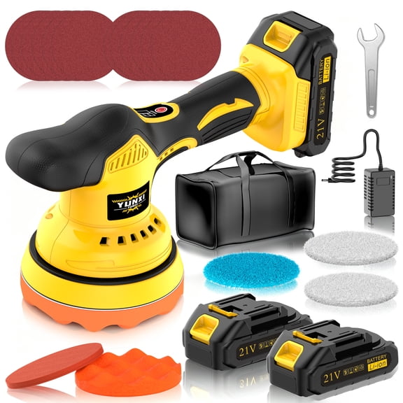 DGB Cordless Car Polisher Buffer, Variable Speed Random Orbital Polishing Machine for Auto Detailing, Paint Correction, Waxing, and Scratch Removal