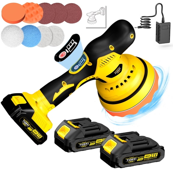 DGB Cordless Car Polisher, Orbital Polishing Machine, Battery Powered Buffer Sander for Auto Detailing and Car Care