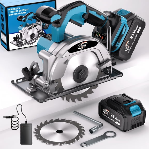 DGB Cordless Circular Saw Handheld Power Cutting Saw Portable Wood Cutting Tool Lightweight One Hand Operation For Home DIY Woodworking Construction Projects