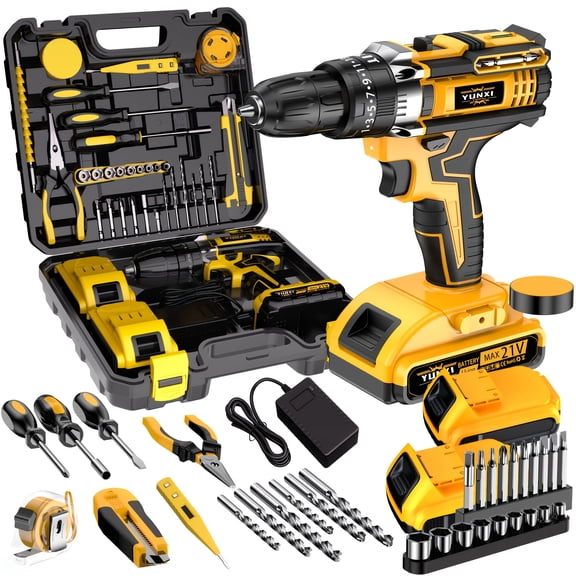 DGB Cordless Electric Drill Driver Kit, Lithium-Ion Battery Powered, 2-Speed for Home Improvement and Repairs, Compact and Portable