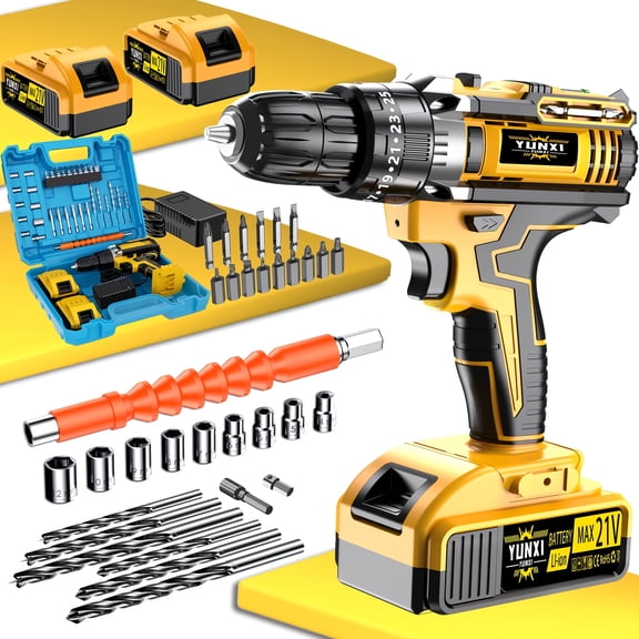 DGB Cordless Electric Drill Driver Kit, Lithium-Ion Battery Powered, 2-Speed for Home Improvement and Repairs, Compact and Portable
