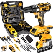 DGB Cordless Electric Drill Driver Kit, Lithium-Ion Battery Powered, 2-Speed for Home Improvement and Repairs, Compact and Portable