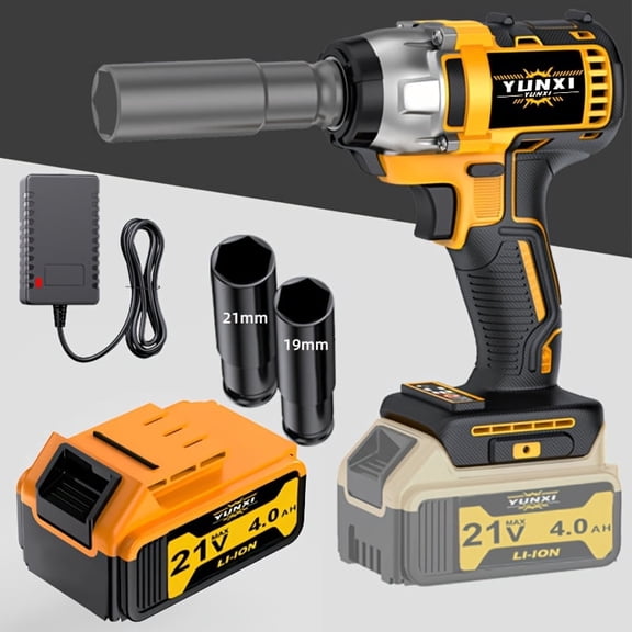 DGB Cordless Electric Impact Wrench, High Torque Brushless Impact Driver, Rechargeable, Ergonomic Handle, Portable Power Tool for Car Maintenance, Construction & DIY Repairs