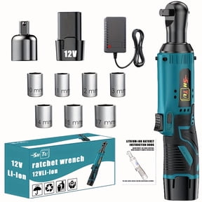 DGB Cordless Electric Ratchet Wrench, Right Angle Power Ratchet Tool, High Torque Lithium-Ion Battery Powered, Variable Speed & Forward/Reverse Control, Ergonomic Grip for Auto Repair, DIY Projects