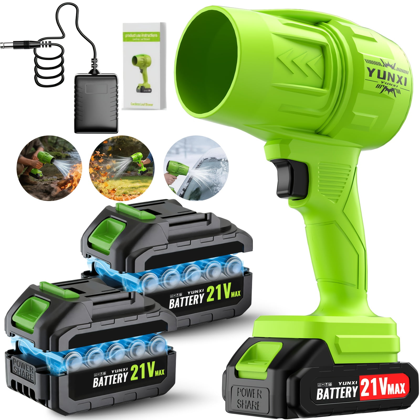 DGB Cordless High-Speed Blower, Portable Rechargeable Leaf Blower with Ergonomic Handle, Variable Speed, Lightweight Electric Blower for Yard Maintenance, Workshop & Outdoor Cleaning