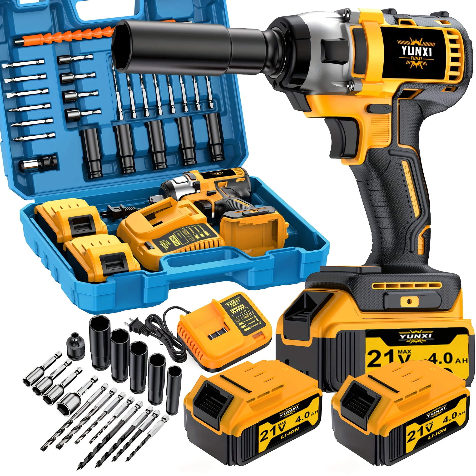 DGB Cordless Impact Wrench, High Torque Rechargeable Power Tool for Automotive Tire Changes and Fastening Repairs