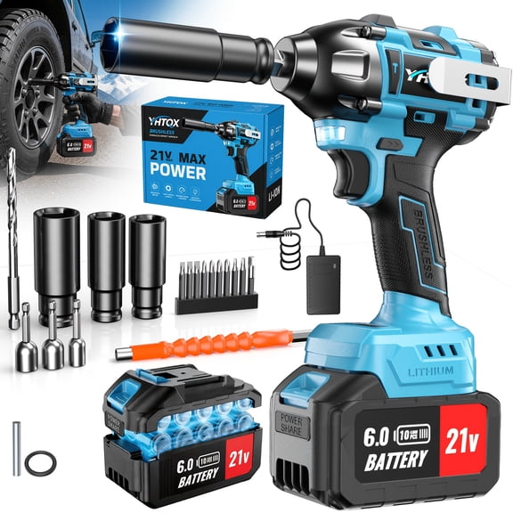 DGB Cordless Impact Wrench, Brushless High Torque Impact Driver, Heavy Duty Power Tool for Automotive Work