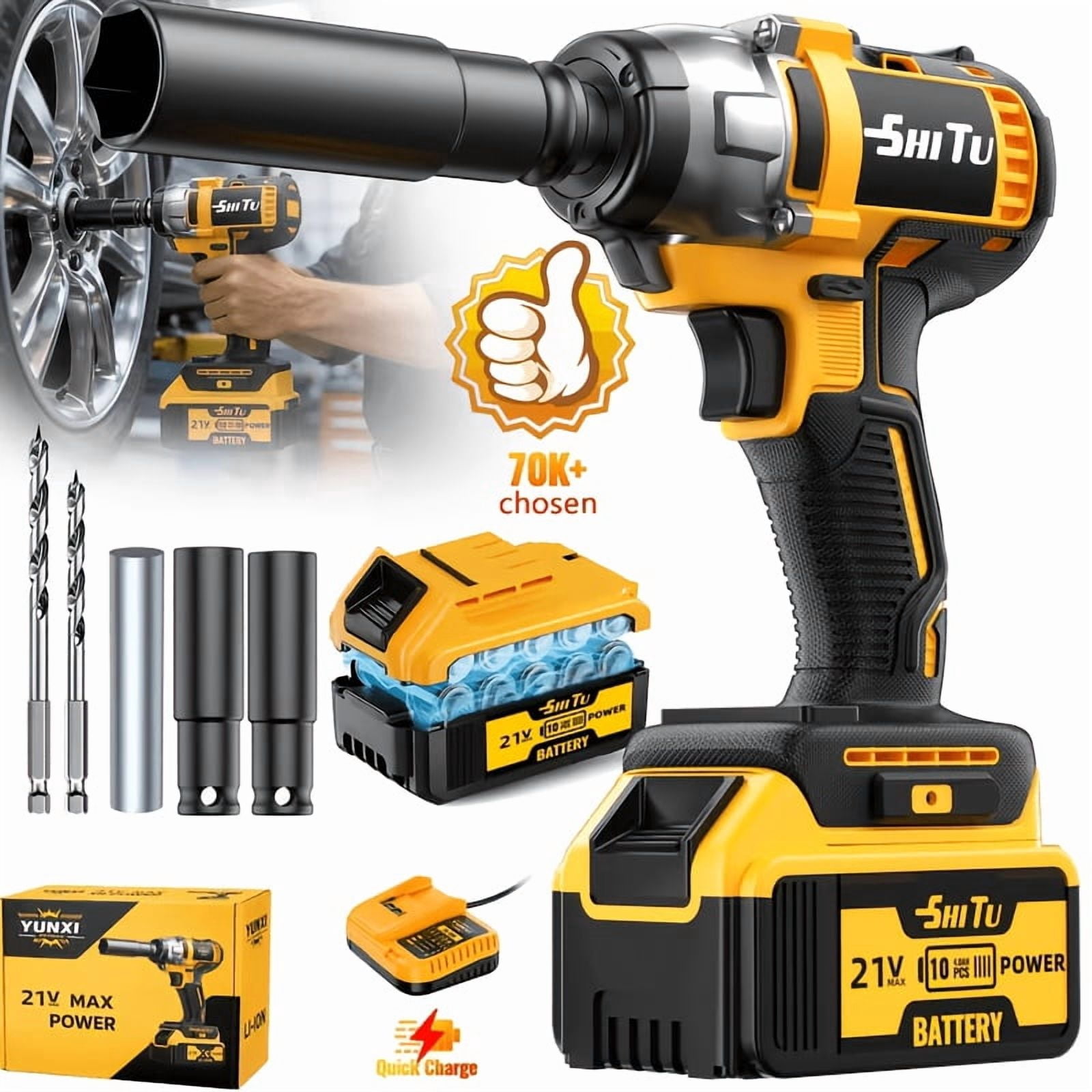 DGB Cordless Impact Wrench, Heavy-Duty Rechargeable Power Tool for Construction, Equipment Maintenance and Industrial FasteningCharacter count: 178