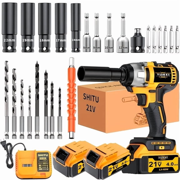DGB Cordless Impact Wrench, High Torque Rechargeable Power Tool for Automotive Repairs and Mechanical Work