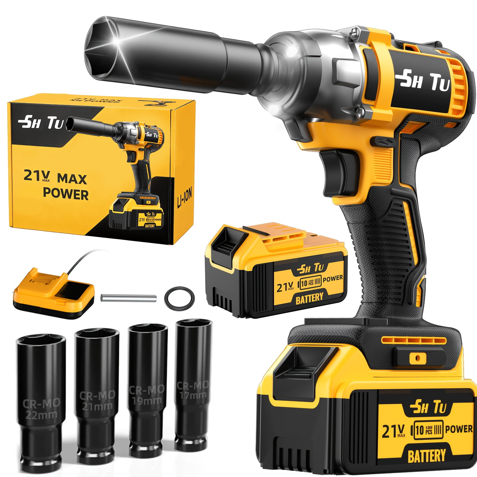 DGB Cordless Impact Wrench, High Torque Rechargeable Power Tool for Automotive Tire Changes and Fastening Repairs