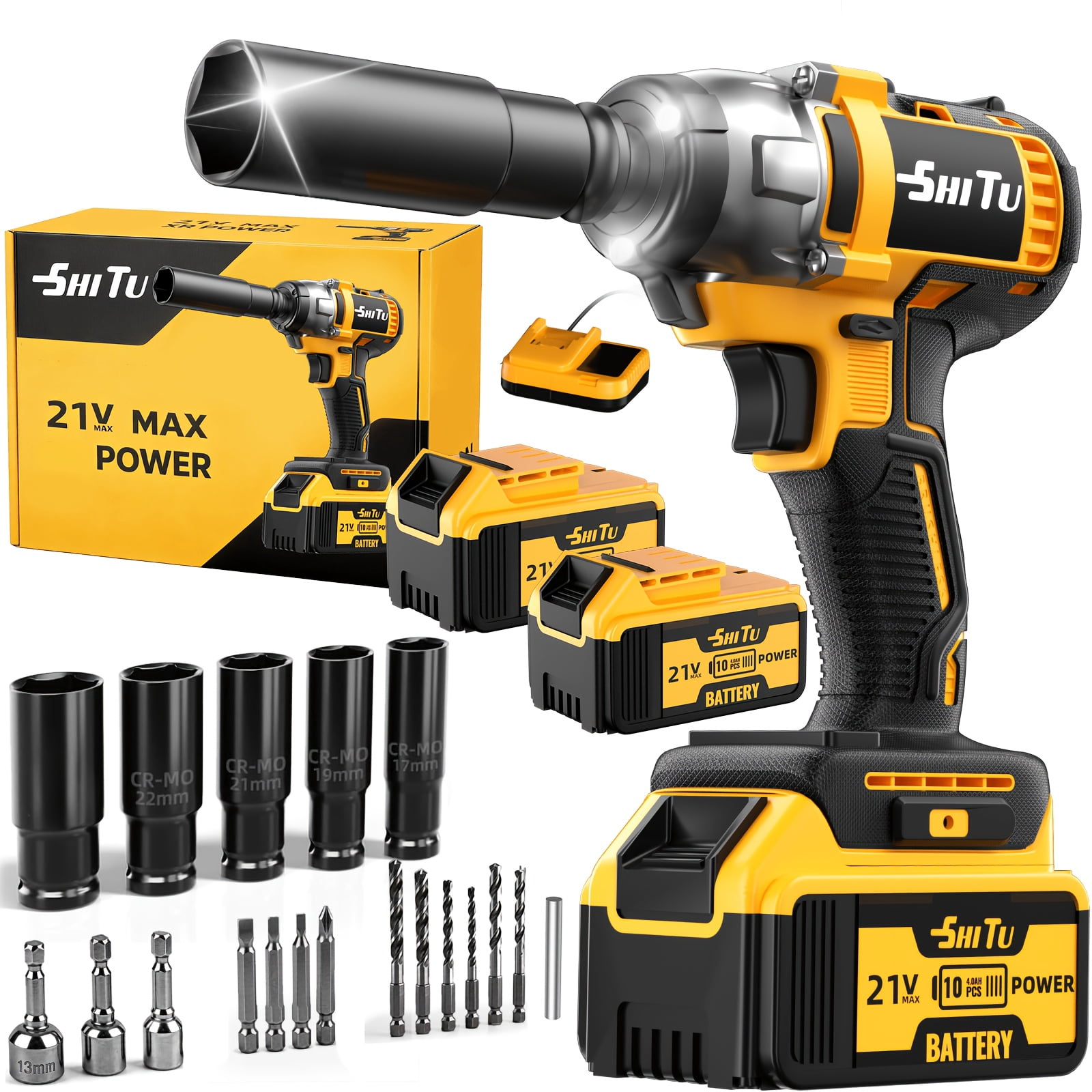 DGB Cordless Impact Wrench, High Torque Rechargeable Power Tool for Automotive Tire Changes and Fastening Repairs