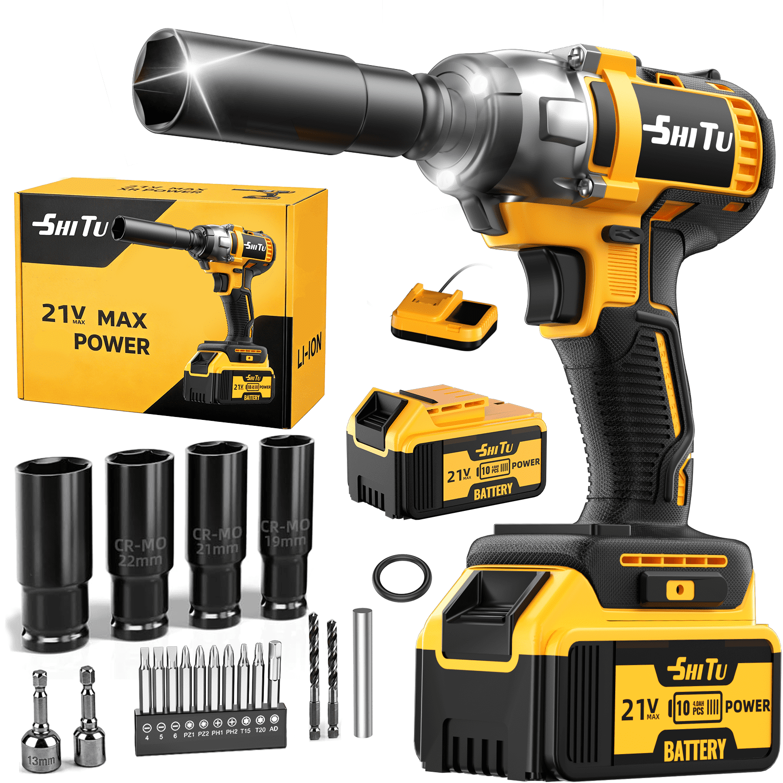 DGB Cordless Impact Wrench, High Torque Rechargeable Power Tool for Automotive Tire Changes and Fastening Repairs