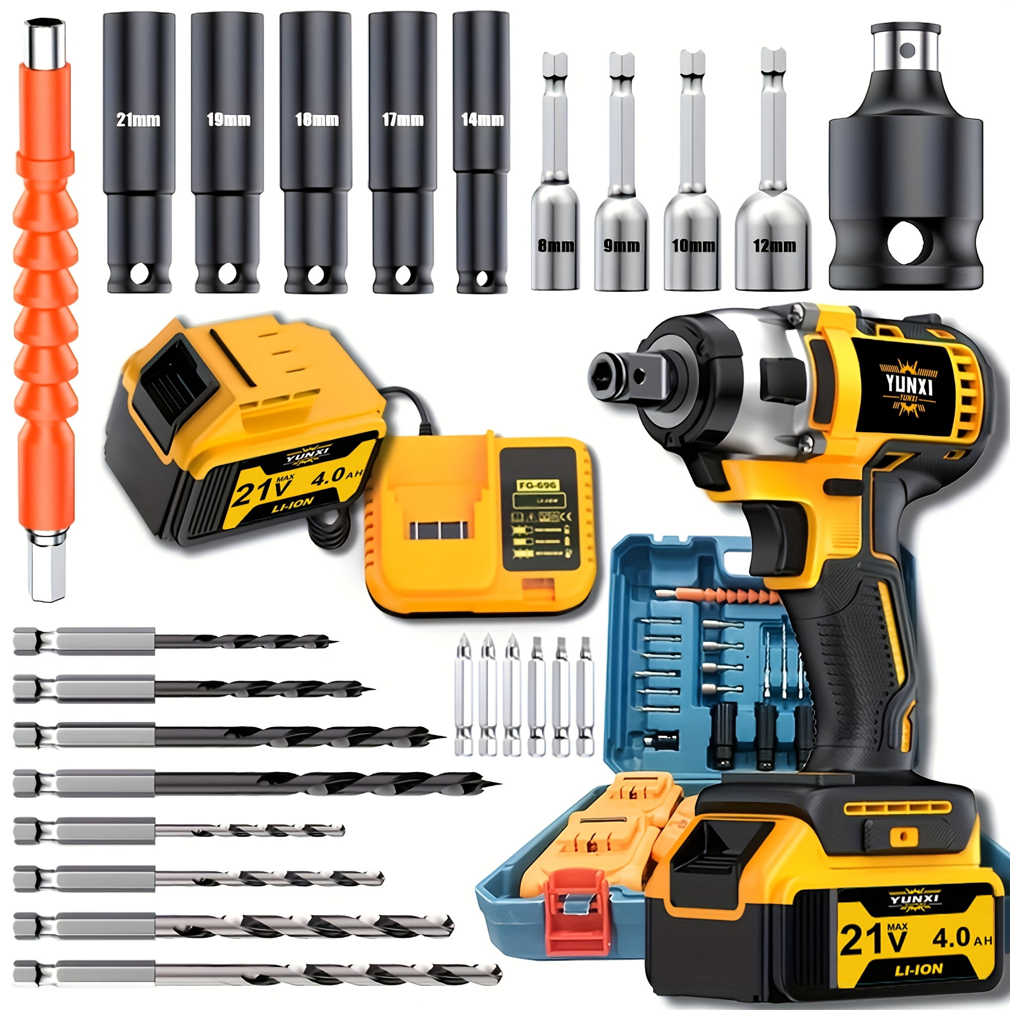 DGB Cordless Impact Wrench, High Torque Rechargeable Power Tool for Automotive Tire Changes and Fastening Repairs