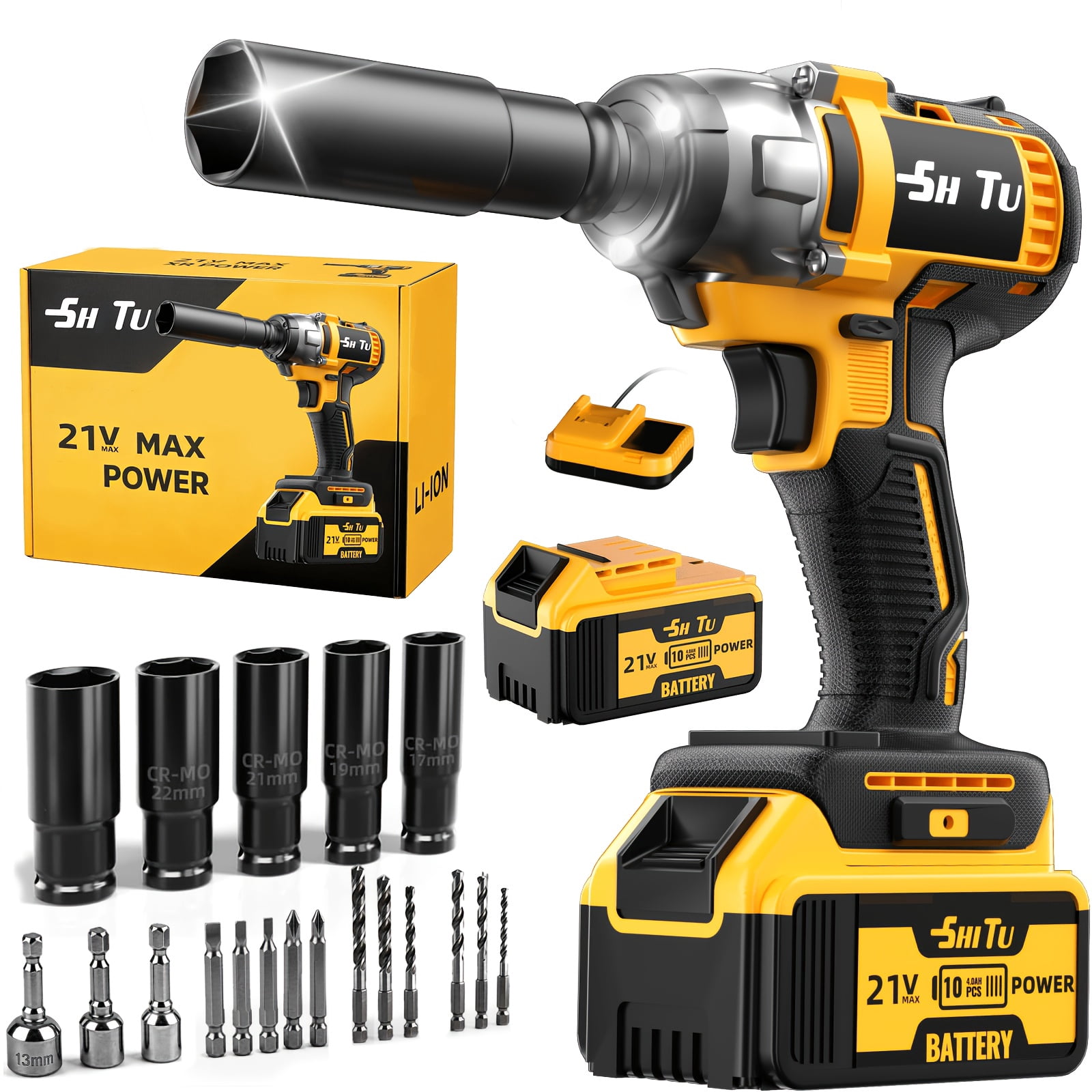 DGB Cordless Impact Wrench, High Torque Rechargeable Power Tool for Automotive Tire Changes and Fastening Repairs