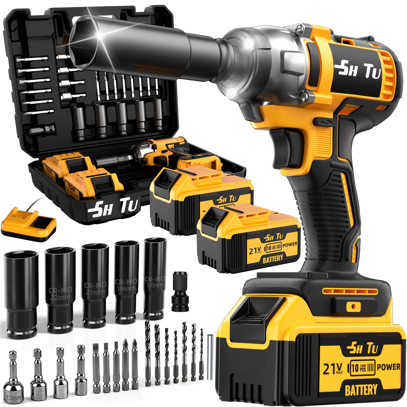 DGB Cordless Impact Wrench, High Torque Rechargeable Power Tool for Automotive Tire Changes and Fastening Repairs