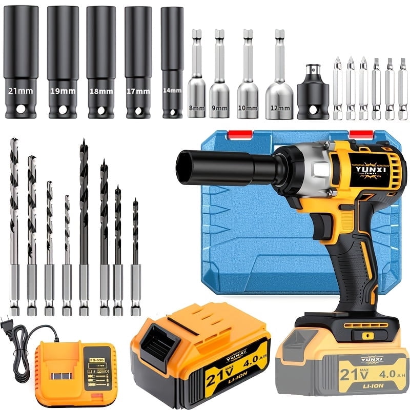 DGB Cordless Impact Wrench, High Torque Rechargeable Power Tool for Automotive Tire Changes and Fastening Repairs