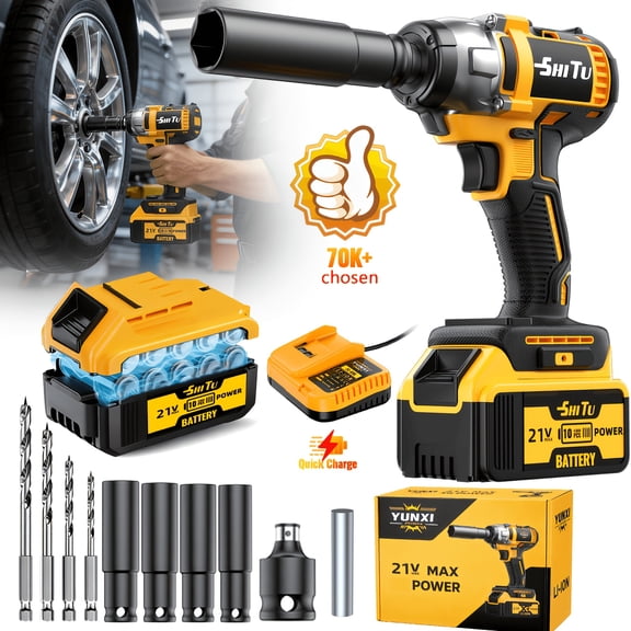 DGB Cordless Impact Wrench, Portable Electric Power Tool for Automotive Tire Changes, Repairs, and Heavy-Duty Fastening Tasks