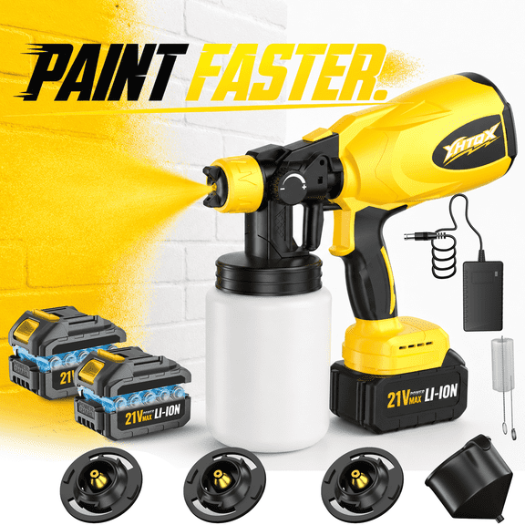 DGB Cordless Lithium Paint Sprayer, Adjustable Spray Handheld Power Tool with Ergonomic Grip, Lightweight Spraying Machine for Household Renovation & Indoor DIY Refinishing