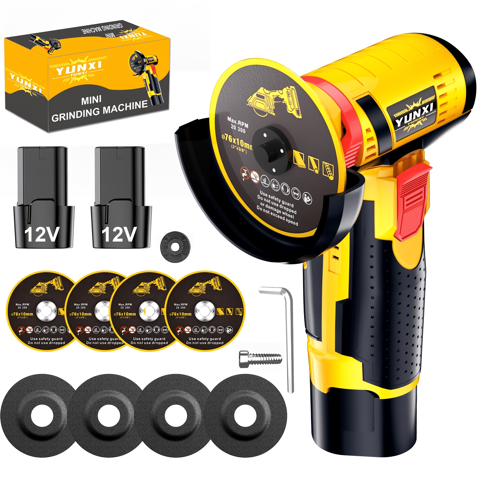 DGB Cordless Mini Angle Grinder, Portable Rechargeable Grinding Tool for Metal Cutting, Polishing, and Small DIY Projects, Compact Handheld Grinder
