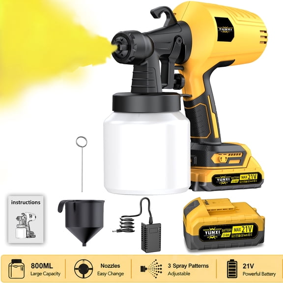 DGB Cordless Paint Sprayer Handheld Electric Paint Spray Gun, Portable Power Painting Tool for Home Improvement & Surface Coating Projects