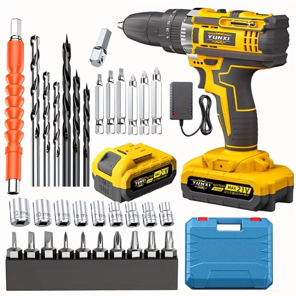 DGB Cordless Rechargeable Electric Drill Driver, Wireless Lithium Power Drill, Handheld Screwdriver Drill Tool for Household Furniture Assembly Wall Drilling Daily Home Repair DIY Improvement Project