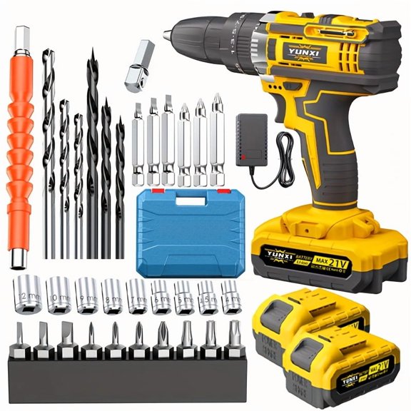 DGB Cordless Rechargeable Electric Drill Driver, Wireless Lithium Power Drill, Handheld Screwdriver Drill Tool for Household Furniture Assembly Wall Drilling Daily Home Repair DIY Improvement Project